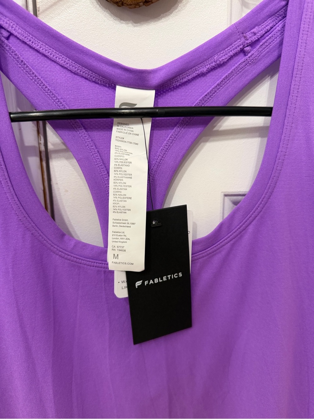 Fabletics Lavender Racerback Workout Tank - Picture 3 of 3